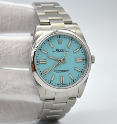 Rolex Oyster Perpetual 41 41mm Tiffany Turquoise Blue Index Dial
