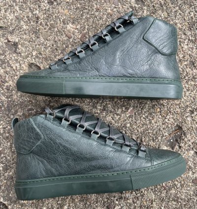 Balenciaga Arena High Dark Green Leather