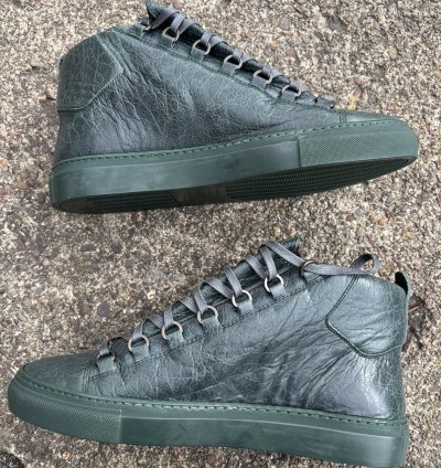 Balenciaga Arena High Dark Green Leather