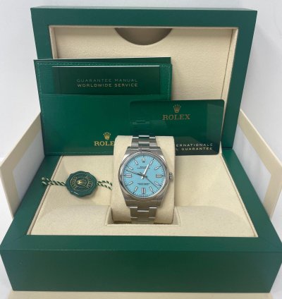 Rolex Oyster Perpetual 41 41mm Turquoise Dial ref 124300