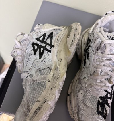 Balenciaga Black Graffiti Painted Runners