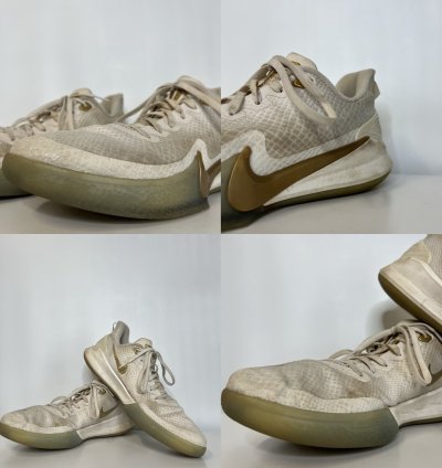 Nike Mamba Focus Metallic Gold White Low Top Basketball Sneaker Mens Size 12 Kobe