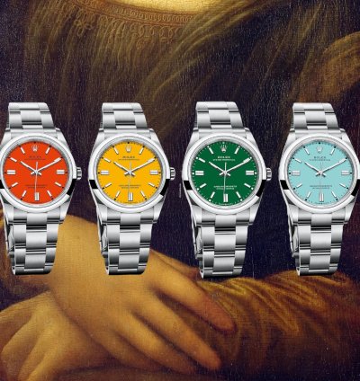 Rolex Oyster Perpetual 41 Collezione Completa Yellow Coral Green Tiffany 124300