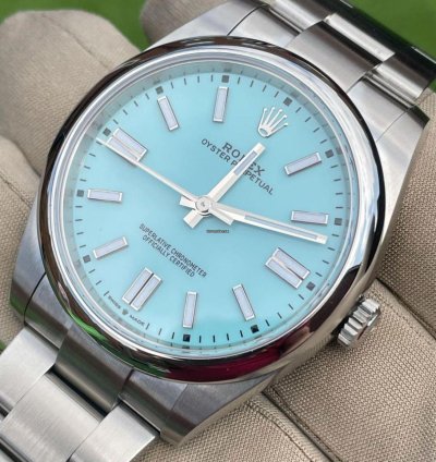 Rolex Oyster Perpetual 41 Light Blue Turquoise Tiffany Dial