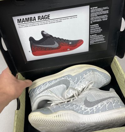 Nike Mamba Rage 908972-100 Men White Basketball Shoes 10
