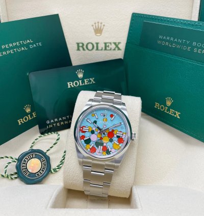 Rolex Oyster Perpetual 41 New Oyster Perpetual 41mm 124300 Turquoise Celebration Dial Oyster Bracelet