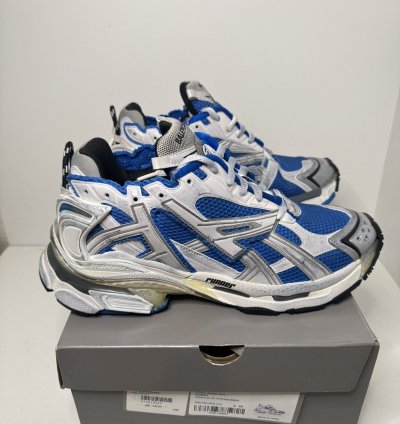 Balenciaga Blue Grey Runner Sneakers Size 46 Eu 12 Us