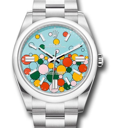 Rolex Oyster Perpetual 41 New Oyster Perpetual 41mm 124300 Turquoise Celebration Dial Oyster Bracelet