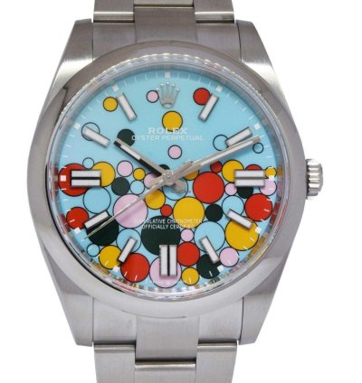 Rolex Oyster Perpetual 41 Steel Celebration Dial Mens Watch New 23 124300