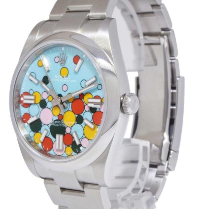 Rolex Oyster Perpetual 41 Steel Celebration Dial Mens Watch New 23 124300