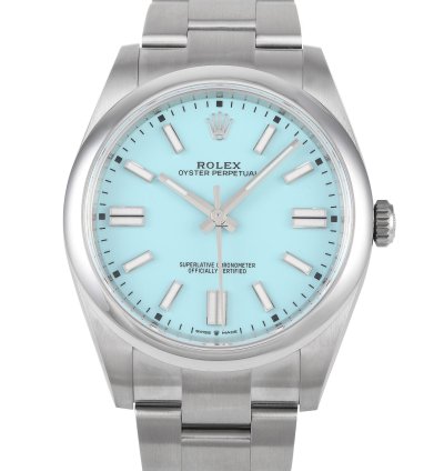 Rolex Oyster Perpetual 41 Turquoise Dial Khanjar Watch 124300-0006