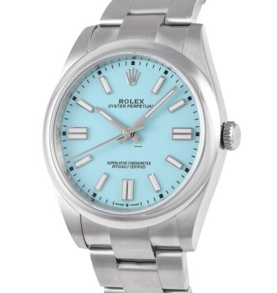 Rolex Oyster Perpetual 41 Turquoise Dial Khanjar Watch 124300-0006