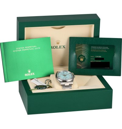 Rolex Oyster Perpetual 41 Turquoise Dial Khanjar Watch 124300-0006