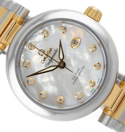 Omega De Ville Ladymatic Mop Pearl Dial Steel Yellow Gold 18k Ref 425 20 34 20 55 003 Full Set