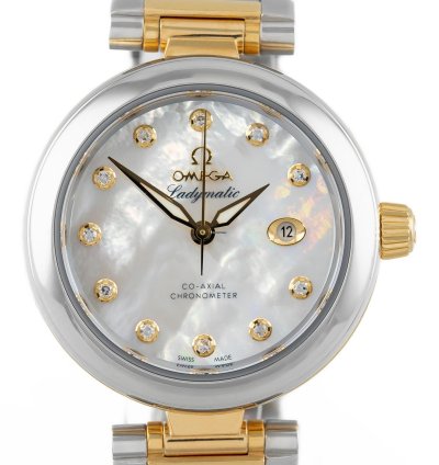 Omega De Ville Ladymatic Mop Pearl Dial Steel Yellow Gold 18k Ref 425 20 34 20 55 003 Full Set