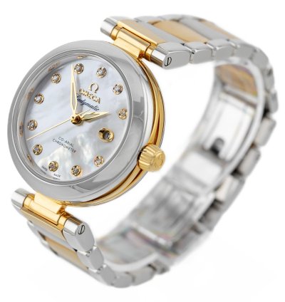 Omega De Ville Ladymatic Mop Pearl Dial Steel Yellow Gold 18k Ref 425 20 34 20 55 003 Full Set