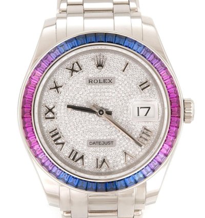 Rolex Pearlmaster 86349safubl White Gold Saphire Pav Nos