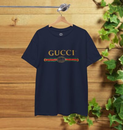 Gucci Logo T-shirt Navy Shirt Usa Size