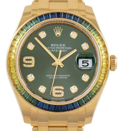 Rolex Pearlmaster Datejust 39 Yellow Gold 18k Baguette Diamonds Ref 86348sablv Full Set Unworn
