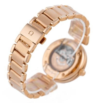 Omega De Ville Ladymatic Rose Gold 18k Chocolate Brown Dial Ref 425 60 34 20 63 001 Full Set