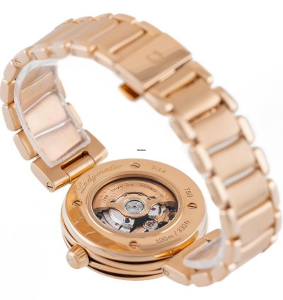 Omega De Ville Ladymatic Rose Gold 18k Chocolate Brown Dial Ref 425 60 34 20 63 001 Full Set