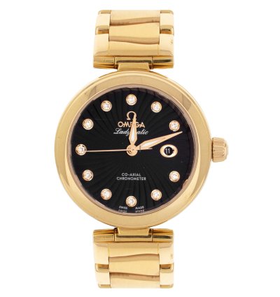 Omega De Ville Ladymatic Rose Gold Black Dial 34mm 425 60 34 20 51 001 Full Set