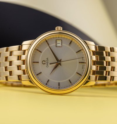 Omega De Ville Prestige Quartz Ref 41103100 18k Yellow Gold