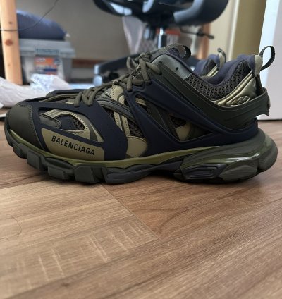 Balenciaga Green And Navy Track Runners