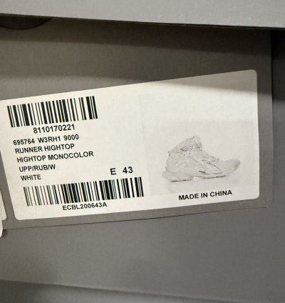 Balenciaga High Top Runner Sneaker White 43