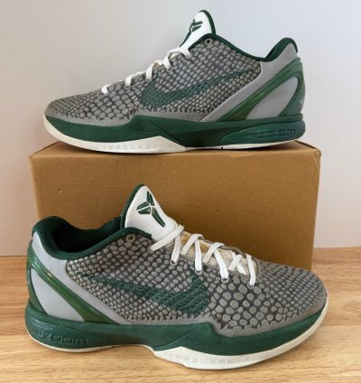 Nike Zoom Kobe 6 Medium Grey Gorgegreen Men Size 8