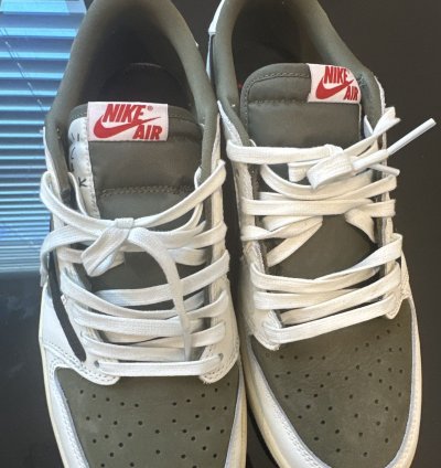 Travis Scott Jordan 1 Reverse Olive Cactus Jaxk