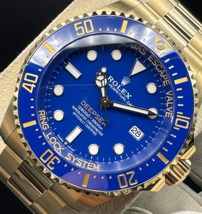 Rolex Sea-dweller Deepsea 18k Yellow Gold Blue Dial