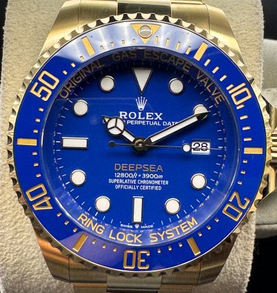 Rolex Sea-dweller Deepsea 18k Yellow Gold Blue Dial