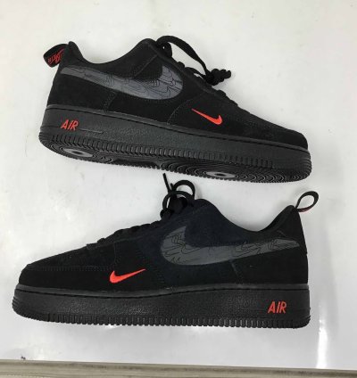 Air Force 1 07 Lv8 Reflective Swoosh - Black Crimson