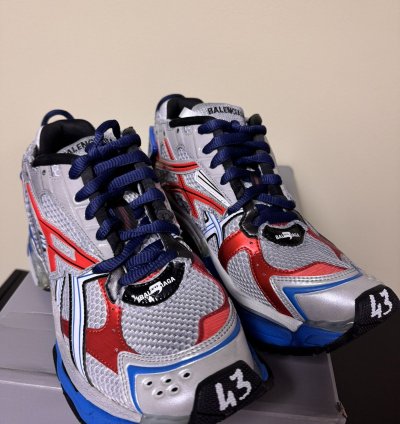 Balenciaga Low Top Runners Grey Red Blue