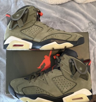 Travis Scott Jordan 6 Olive Color-way