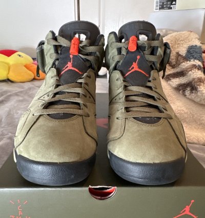 Travis Scott Jordan 6 Olive Color-way