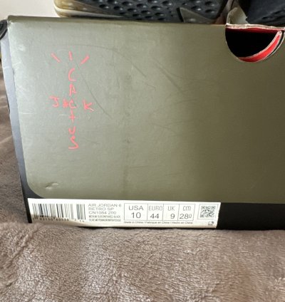 Travis Scott Jordan 6 Olive Color-way