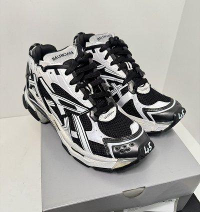 Balenciaga Men Runner Sneaker Black White Sz 12 Us 45 Eu