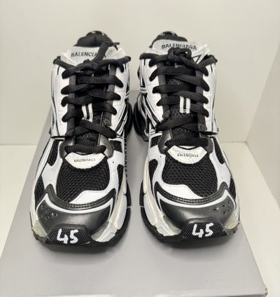Balenciaga Men Runner Sneaker Black White Sz 12 Us 45 Eu