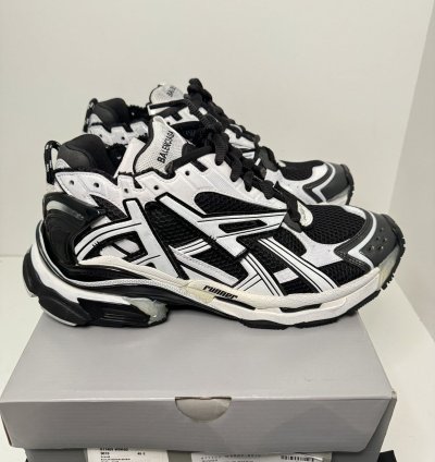 Balenciaga Men Runner Sneaker Black White Sz 12 Us 45 Eu