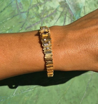 Omega Diamond-matchstick Secret Hidden Bracelet Duoplan Gilbert Albert For Ladies