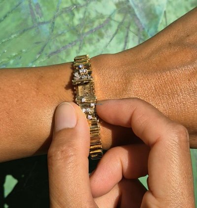 Omega Diamond-matchstick Secret Hidden Bracelet Duoplan Gilbert Albert For Ladies