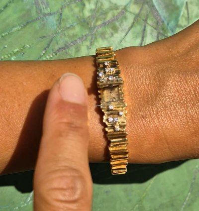 Omega Diamond-matchstick Secret Hidden Bracelet Duoplan Gilbert Albert For Ladies