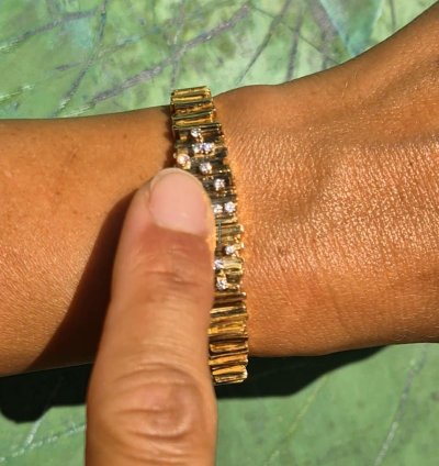 Omega Diamond-matchstick Secret Hidden Bracelet Duoplan Gilbert Albert For Ladies