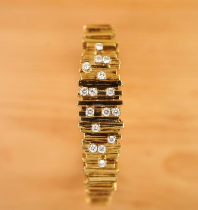 Omega Diamond-matchstick Secret Hidden Bracelet Duoplan Gilbert Albert For Ladies