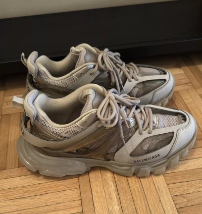 Balenciaga Men Track Tan Clear Sole Low Top Sneakers 44 11