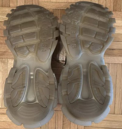 Balenciaga Men Track Tan Clear Sole Low Top Sneakers 44 11
