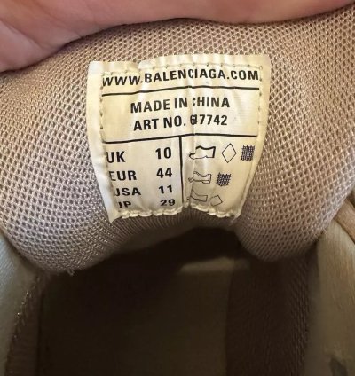 Balenciaga Men Track Tan Clear Sole Low Top Sneakers 44 11