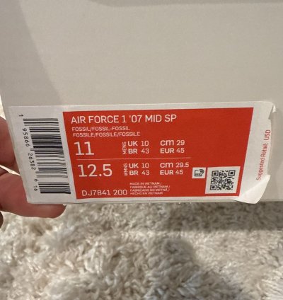 Air Force 1 07 Mid Sp Stussy Size 11 Ds